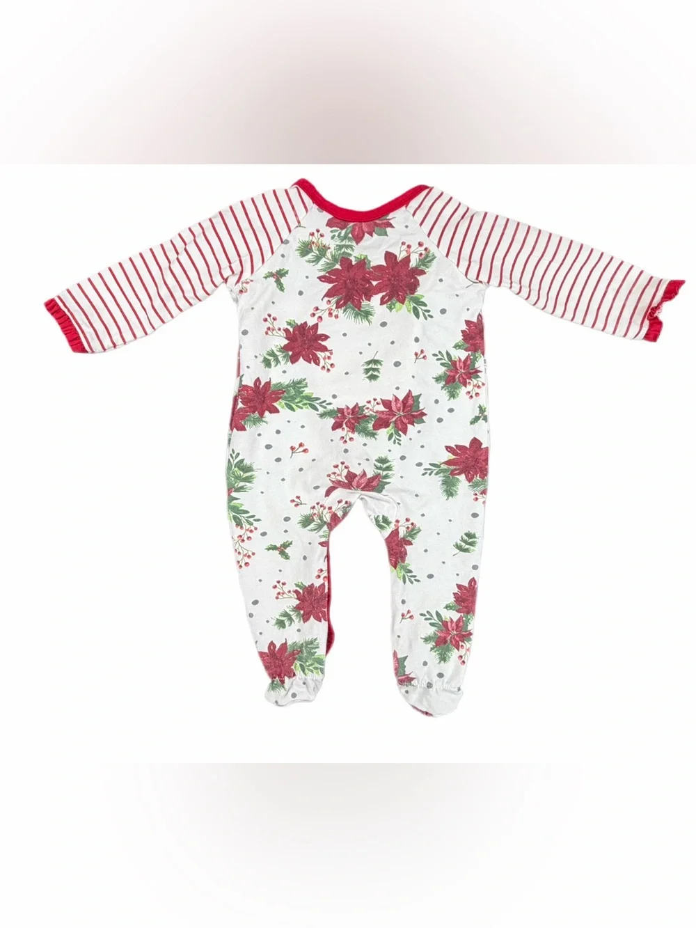 MUD PIE Baby Girls’ Poinsettia Footie Sleeper - 0-3M